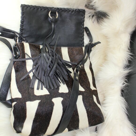 VTD Cavalcanti Genuine Cow pattern Leather Shoulder Black bag Made in Italy - Picture 6 of 9